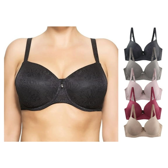 Fatuov Bras for Women Plus Size Full Coverage Push Up Bras Adjustable Straps Underwire Bras for Everyday