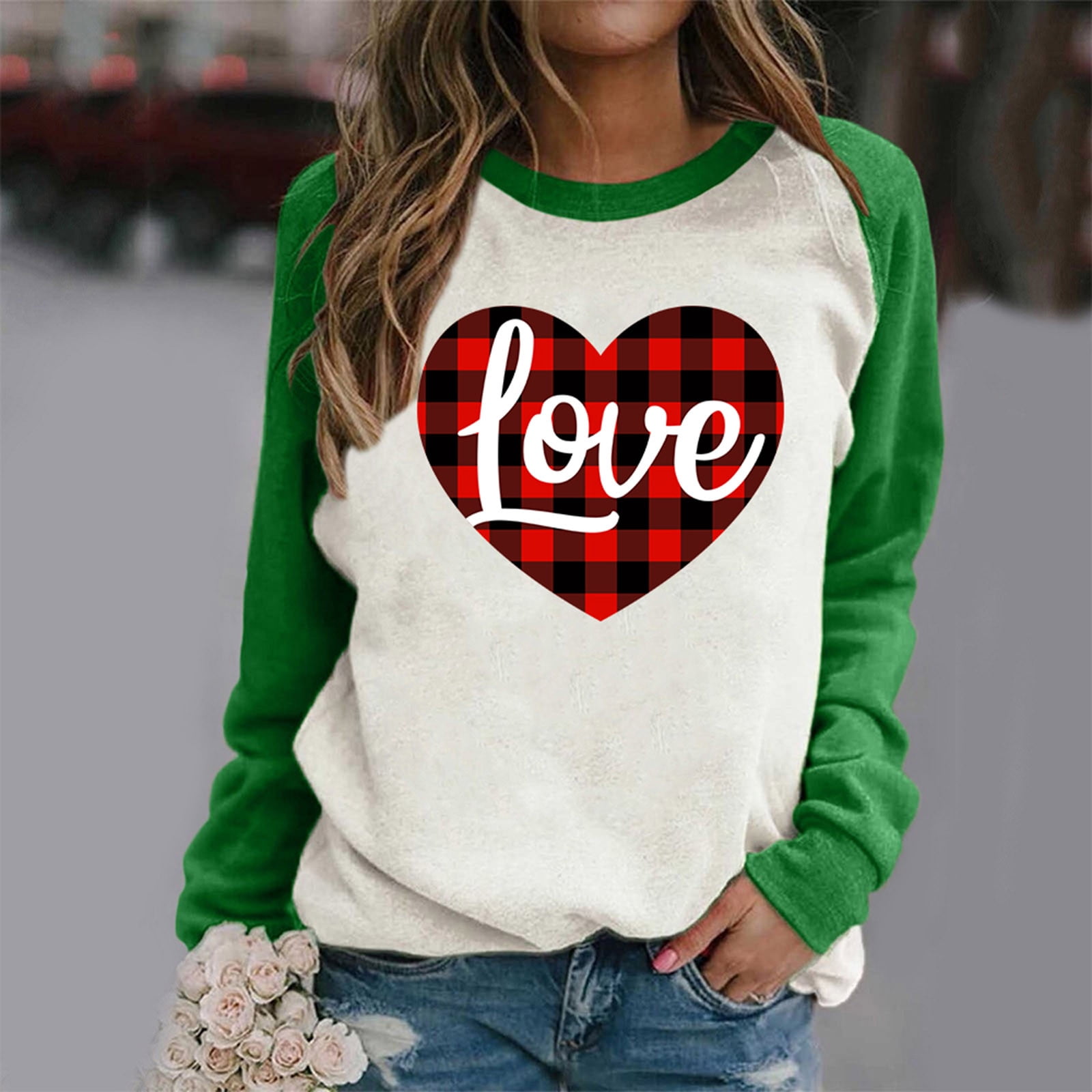 Fatuov Valentine's Day Shirts for Women Clearance Under $5 Love Heart ...