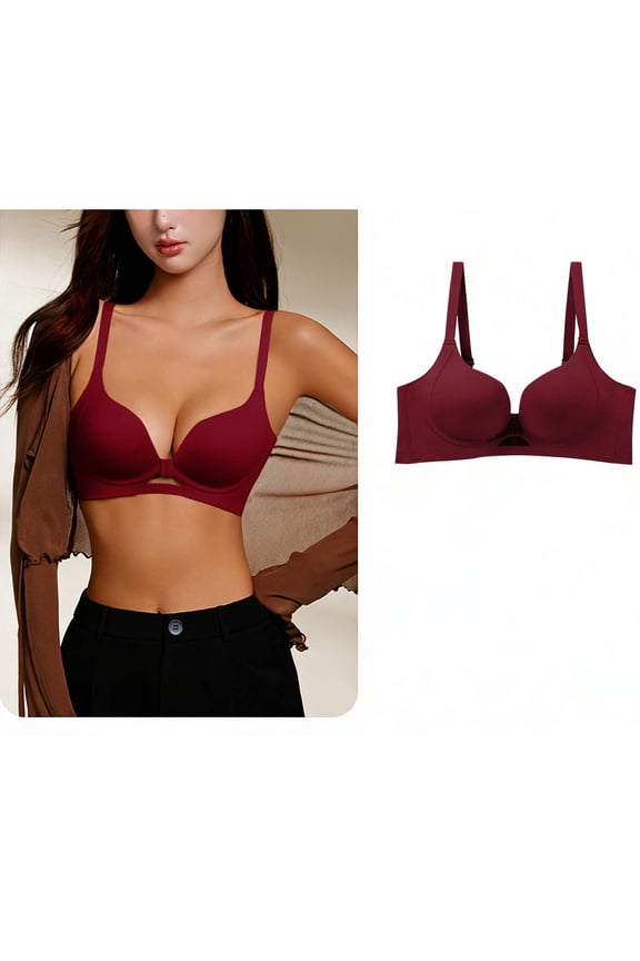 Wireless Bra for Women Push Up Full Coverage Thin Lightweight Bra Solid Color Breathable Fabric Lounge Underwear 32A