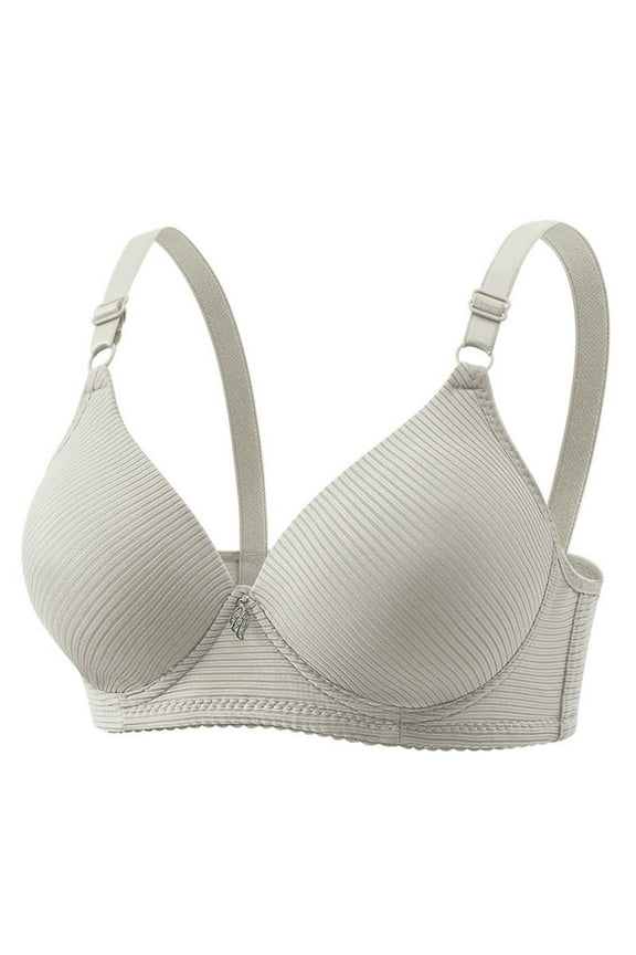 Wireless Bras for Women Under $5 Sexy Push-Up Bralettes for Everyday Solid Color Adjustable Straps Full Coverage Thin Breathable Summer Bras 36B, Gray