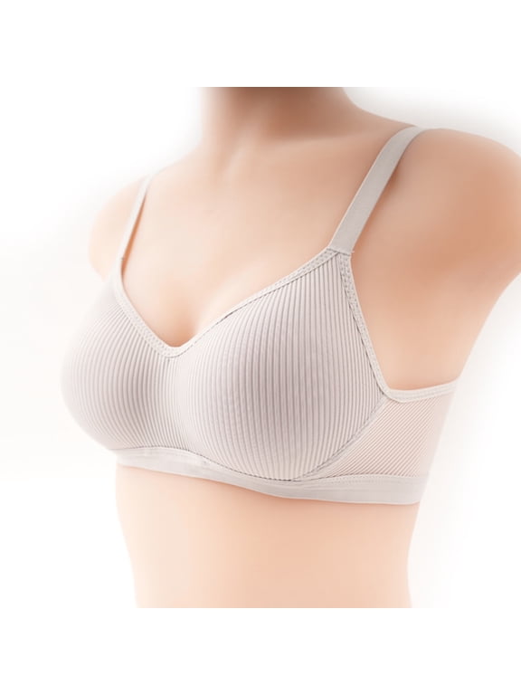 Wireless Bras for Women Under $5 Spaghetti Straps Solid Color Push-Up Bralettes for Daily Sexy Full Coverage Seamless Bras 38A, Silver