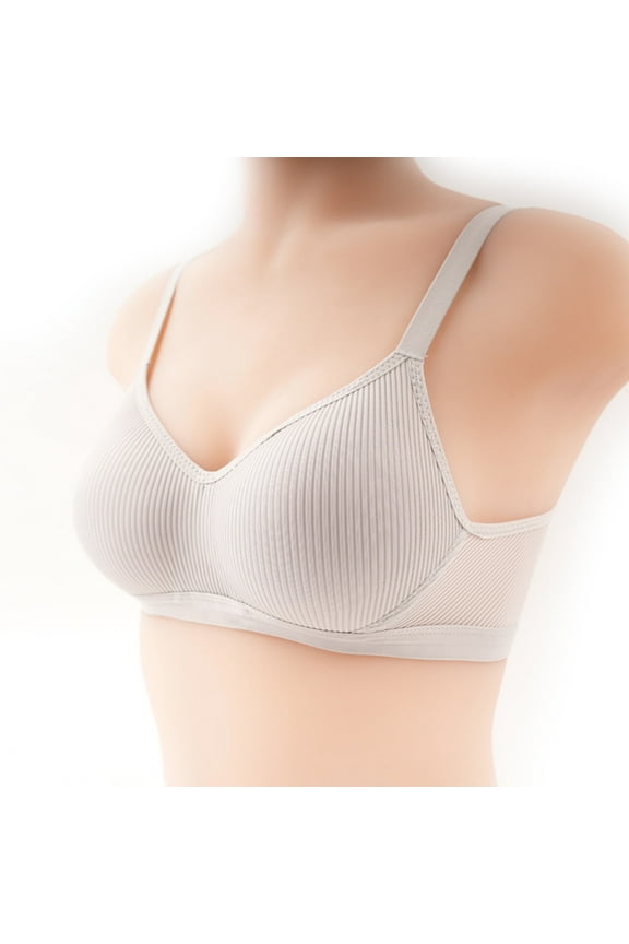 Wireless Bras for Women Under $5 Spaghetti Straps Solid Color Push-Up Bralettes for Daily Sexy Full Coverage Seamless Bras 40A, Silver