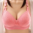 thumbnail image 1 of Fatuov Push Up Bras for Women Plus Size Comfort Bras for Everyday Full Coverage Bras Wireless Underwear Pink 46D, 1 of 3