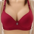 thumbnail image 1 of Fatuov Wireless Bras for Women Push-Up Plus Size Bralette Underwear for Casual Outings Comfort Bras 44B, Red, 1 of 3