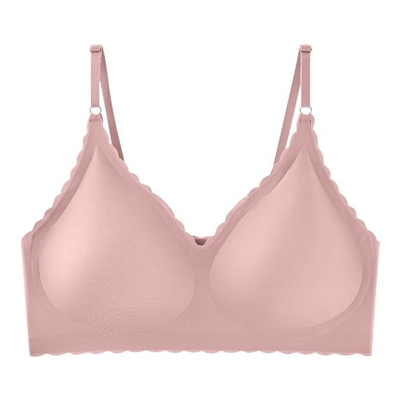 Fatuov Wireless Everyday Bra for Women Full Coverage Daily Wear Bra Breathable Fabric Solid Color Push Up Underwear 32A
