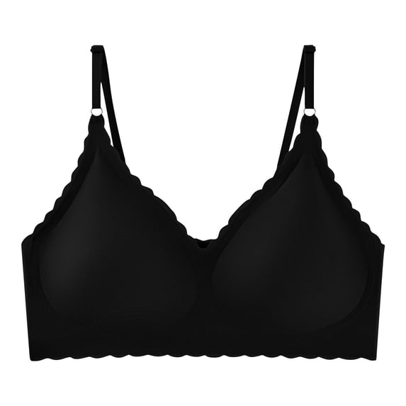 Fatuov Wireless Everyday Bra for Women Full Coverage Daily Wear Bra Breathable Fabric Solid Color Push Up Underwear 34A