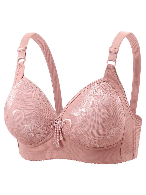 Wireless Everyday Bra for Women Full Coverage Lightweight Bra Push Up Print Breathable Fabric Thin Underwear 40B