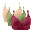 thumbnail image 1 of Fatuov Women's Bras Plus Size Push Up All Day Comfort Bras for Work Seamless Full Coverage Soft T-Shirt Bras No Underwire, 3-Pack, Multicolor, 48B, 1 of 4