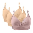 thumbnail image 1 of Fatuov Women's Comfort Bras Plus Size Seamless Breathable All Day Bras for Casual Full Coverage Push Up T-Shirt Bras No Underwire, 3-Pack, Pink, 36B, 1 of 5