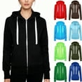 thumbnail image 1 of Fatuov Fall Lightweight Hoodies for Women with Pocket Fashion Hooded Sweatshirts Long Sleeve Solid Color Drawstring Soft Casual Tops Clothes S-XXL, 1 of 3