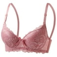 thumbnail image 1 of Fatuov Women's Full Coverage Bra with Underwire Solid Color Push Up Breathable Everyday Bra for Casual, Supportive Lightly Lined Bra 36B, Pink, 1 of 5