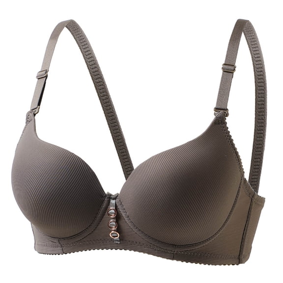 Fatuov Women's Full Coverage Wire Bra Soft Everyday Bra for Gift, Solid Color Push Up Supportive Lightly Lined Bra 36B, Coffee