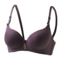 thumbnail image 1 of Fatuov Women's Full Coverage Wire Bra Soft Everyday Bra for Gift, Solid Color Push Up Supportive Lightly Lined Bra 40B, Purple, 1 of 5