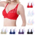 thumbnail image 1 of Fatuov Women's Lace Bra with Underwire Solid Color Full Coverage Supportive Comfort Bra for Home, Push Up Lightly Lined Bra 3-Pack, 40B, Red, 1 of 4