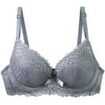 thumbnail image 1 of Fatuov Women's Push Up Underwire Bra Full Coverage Comfort Bra for Running, Supportive Solid Color Lightly Lined Bra 38C, Gray, 1 of 4