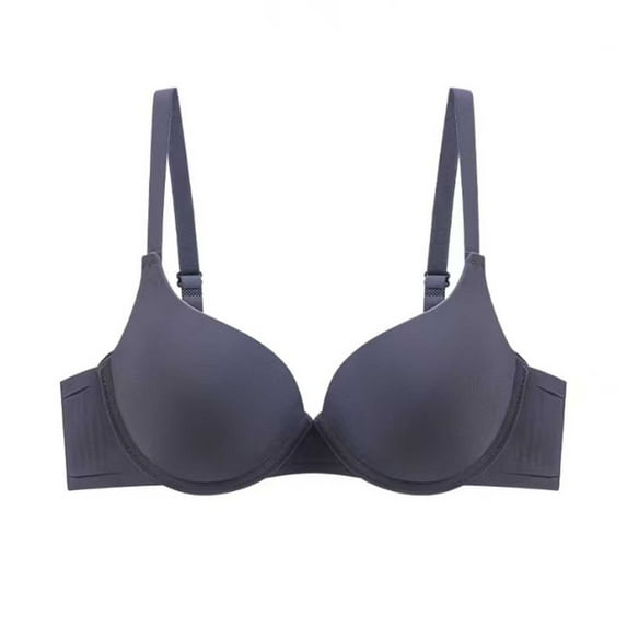 Fatuov Women's Push Up Wire Bra Full Coverage Solid Color Comfort Bra for Party, Supportive Lightly Lined Bra 36B, Gray