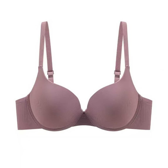 Fatuov Women's Push Up Wire Bra Full Coverage Solid Color Comfort Bra for Party, Supportive Lightly Lined Bra 36B, Pink