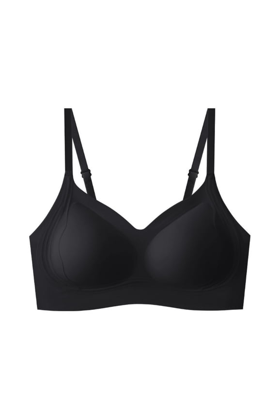 Women's Wireless Bra Seamless Lightly Lined Bralette Push Up Full Coverage Soft All Day Bra 36B, Black