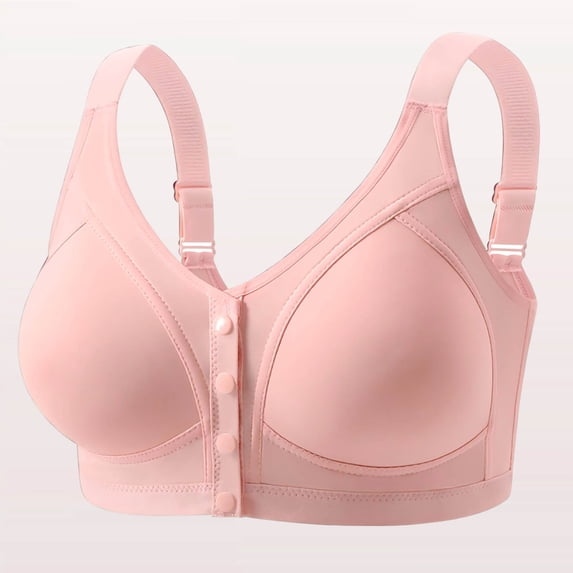 Fatuov Womens Front Close Bralette Comfortable No Underwire Bra for Lounge Push Up Breathable Full Coverage Light Support Bra, One-Handed Use, Underwear 42B