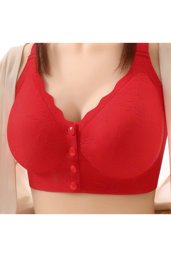 Womens Front Closure Bra Light Support Comfortable Wireless Bra for Lounge Push Up Full Coverage Breathable Bra, All-Day Wear, Underwear 40A