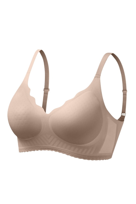Womens Wireless Bra Comfortable Front Closure Bra for Everyday Push Up Breathable Full Coverage Everyday Bra, One-Handed Use, Underwear 34A