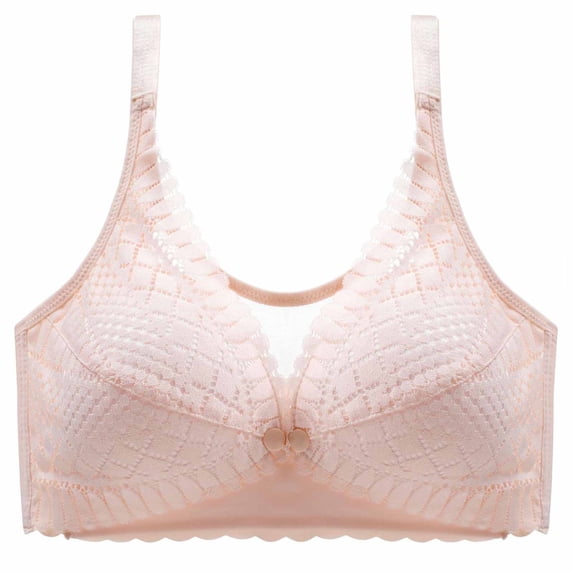 Fatuov Womens Wireless Bra Push Up Soft Front Closure Bra for Casual Full Coverage Light Support Breathable Bra, Convenient Fastening, Underwear 42B