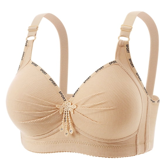 Fatuov Womens Wireless Bra Thin Breathable Bra Push Up Full Coverage All-Day Wear Bra 42B