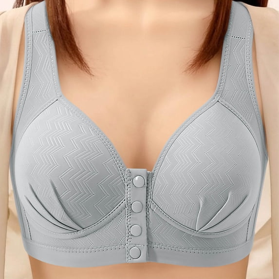 Fatuov Womens Wireless Everyday Bra Front Closure Full Coverage Breathable Fabric Daily Wear Bra Push Up Underwear 42A