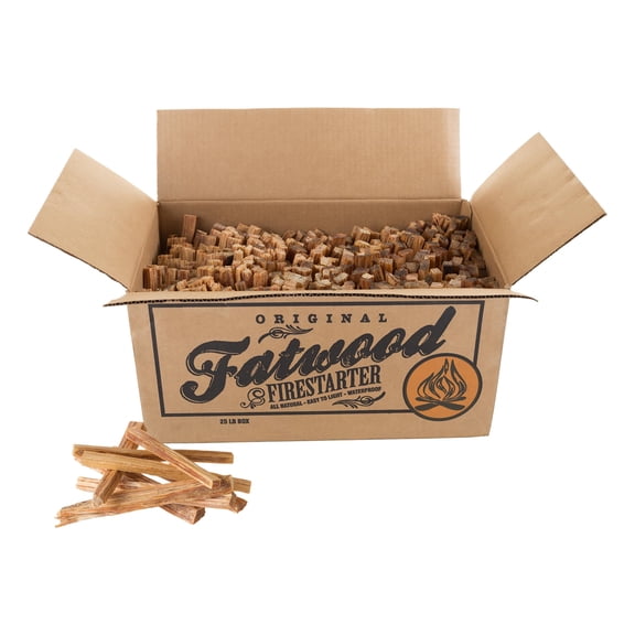 Fatwood Fire Starter Sticks 25lb Box - Indoor Or Outdoor All Pine Starters For Campfires  Fireplace Firepit Wood Stove Bbq Grill Kindling Firewood By