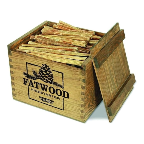 Fatwood Firestarter - 12lb Wooden Crate, 100% Natural Wood - Easy Light Tinder for Camping, Hiking, Fireplace & Emergency Kits - Waterproof, No Chemicals