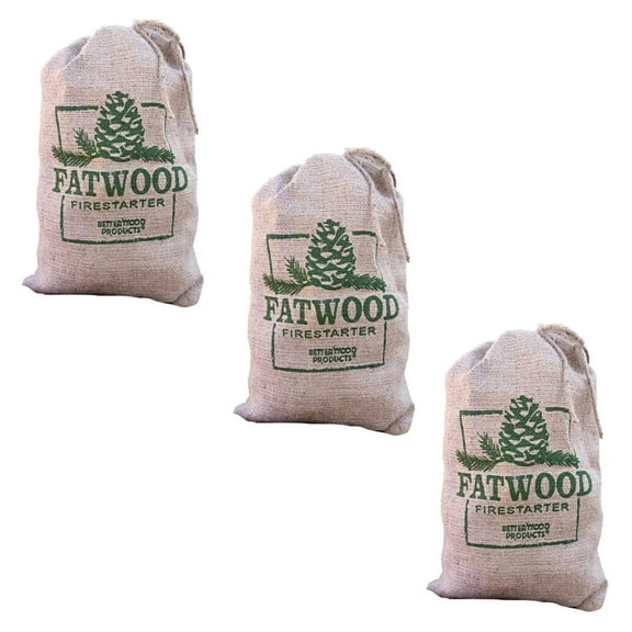 Fatwood Firestarter Burlap Bag, 10-Pounds