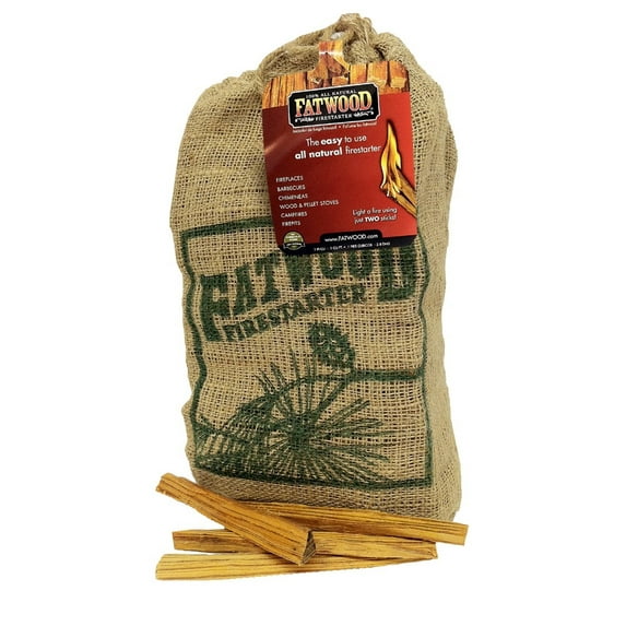 Fatwood Firestarter Fatwood Burlap Bag, 8 Lb.