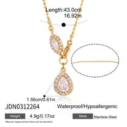 Faty-T 14K Gold Plated Cubic Zirconia Diamond Pendant Necklace for Women