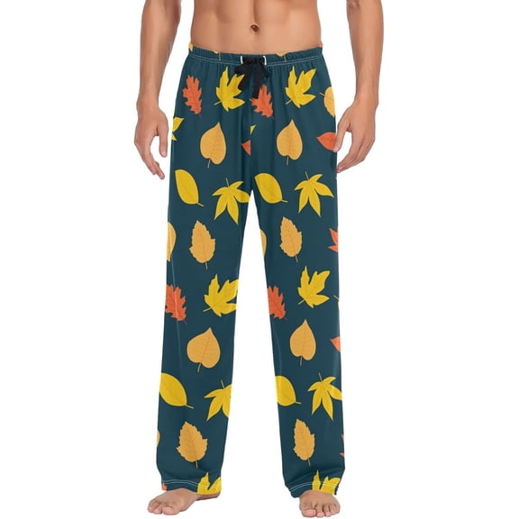Faty-T Autumn Fall Tree Happy Thanksgiving Pajama Pants Mens Lounge Pants Casual Men Pajama Bottoms with Pockets Drawstring