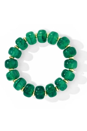 Bead Bracelet for Women Vibrant Color Resin Beads Bracelets Elastic Stretch Chunky Bracelet Boho Summer Beach Vacation Jewelry