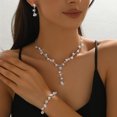 thumbnail image 1 of Faty-T Bridal Wedding Jewelry Set Rhinestone Necklace Earrings Sets Crystal Formal Costume Jewelry for Women and Brides, 1 of 7
