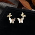 thumbnail image 1 of Faty-T Calamus Flower Stud Earrings, Elegant And Fashionable, With Zirconia Butterfly-Shaped Earrings, 1 of 22