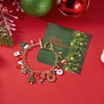 thumbnail image 1 of Faty-T Christmas Charm Bracelet, Alloy Link Chain, with Santa, Reindeer, Bell, and Stocking Charms, for Daily Wear and Festive Celebrations, All-Season Holiday Jewelry, 1 of 8