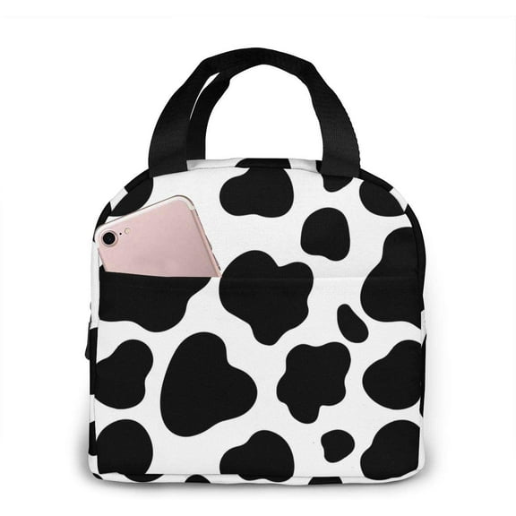 Faty-T Cows Print Lunch Bag Insulated Lunch Box Cooler Tote For Picnic Camping