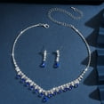 thumbnail image 1 of Faty-T Crystal Bridal Jewelry Set Rhinestone Wedding Necklace Earrings Bracelet Sets Prom Costume Necklaces for Women and Brides, 1 of 8