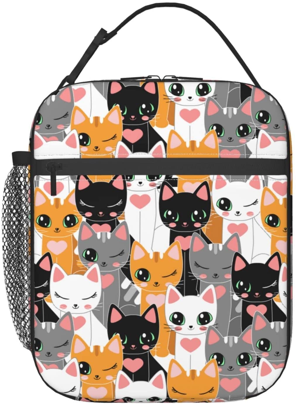 Faty-T Cute Cat Portable Lunch Box For Boys And Girls,Lunch Bag Tote ...