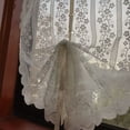 thumbnail image 1 of Faty-T Farmhouse Sheer Kitchen Curtains 47 inches Long 1 Panel, Rod Pocket Floral Embroidered Tie Up Cafe Curtain for Bedroom Living Room Bathroom Small Windows, 1 of 7