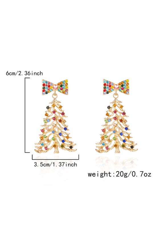 Fashionable Christmas Series Beaded Bowknot Santa Claus Earrings, Resin Dangle Earrings for Women, Perfect for Party, Holiday Gift, Winter Season