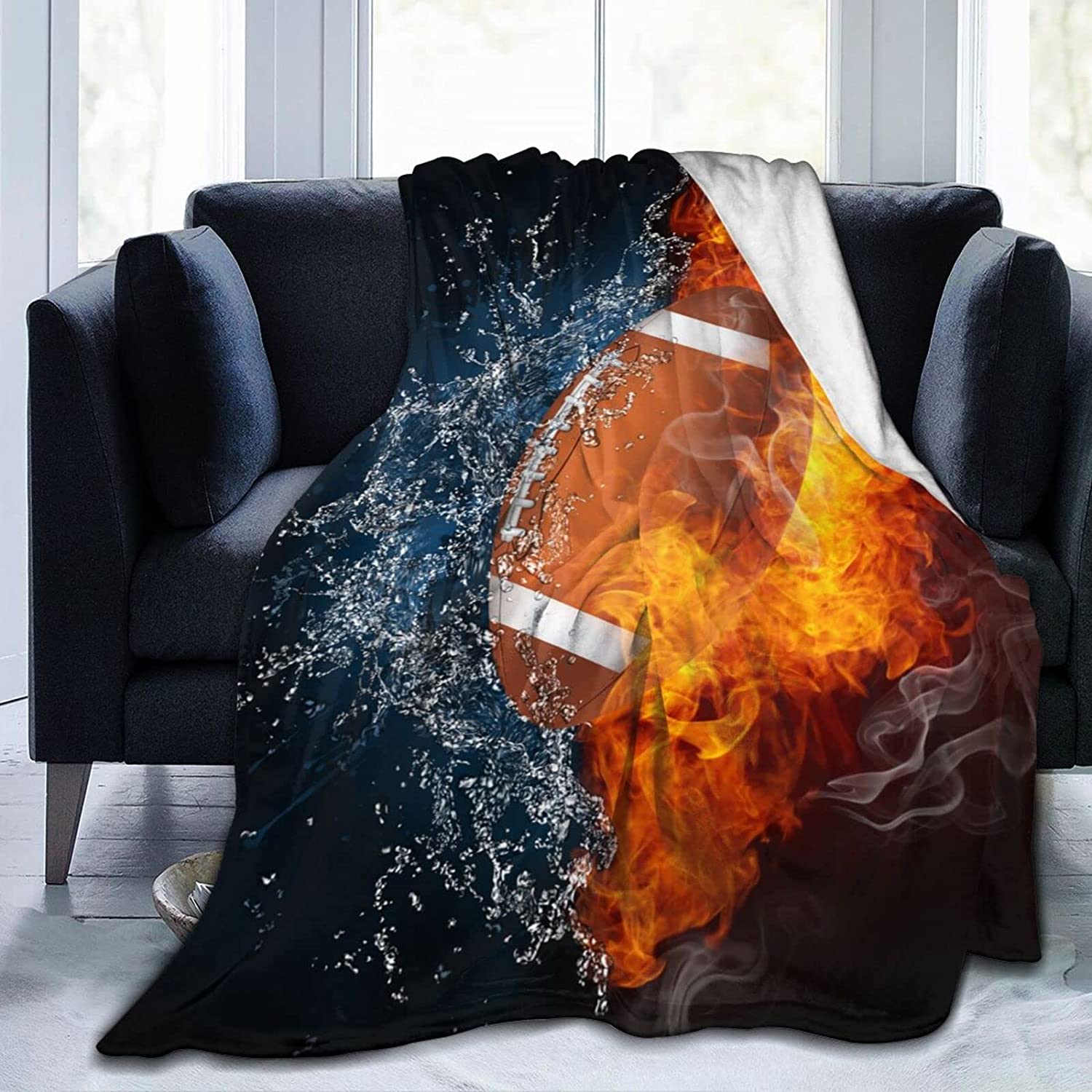 Football fleece throw blanket hotsell