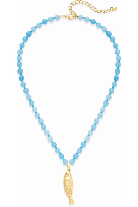 Fish Necklace for Women Gold Plated Fish Pendant Adjustable Necklace Bohemian Beach Jewelry