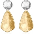 thumbnail image 1 of Faty-T Gold Earrings for Women Geometric Chunky Dangle Earring 18k Gold Plated Trendy Silvery Two-Tone Statement Jewelry, 1 of 15