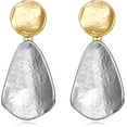 thumbnail image 1 of Faty-T Gold Earrings for Women Geometric Chunky Dangle Earring 18k Gold Plated Trendy Silvery Two-Tone Statement Jewelry, 1 of 7