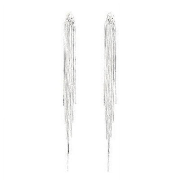 Faty-T Gold Long Dangle Drop Earrings for Woman,Punk Sleek Metal Chain Tassel Earrings 70s/80s Disco Outfits Accessories Jewelry