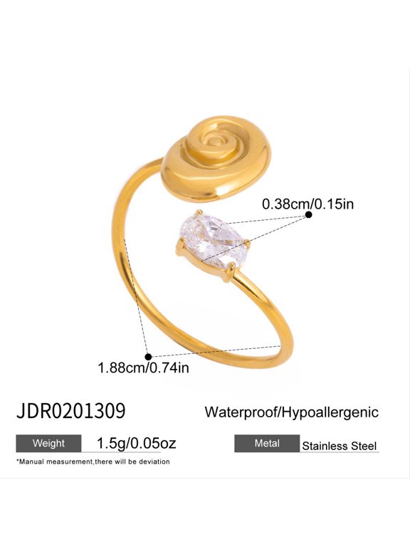 Gold Plated Seashell Rings for Women, Stylish Golden Plated Adjustable Ocean Beachy Jewelry Shell Wave Starfish Rings Perfect Gifts and Decoration Accessories Stuff for Summer Beach Daily Wear