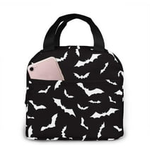 Faty-T Halloween Bat Lunch Bag Insulated Lunch Box Cooler Tote For Picnic Camping